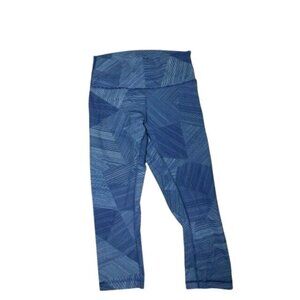 Lululemon Size 8 Navy Blue White Croppped Athletic Leggings Pants